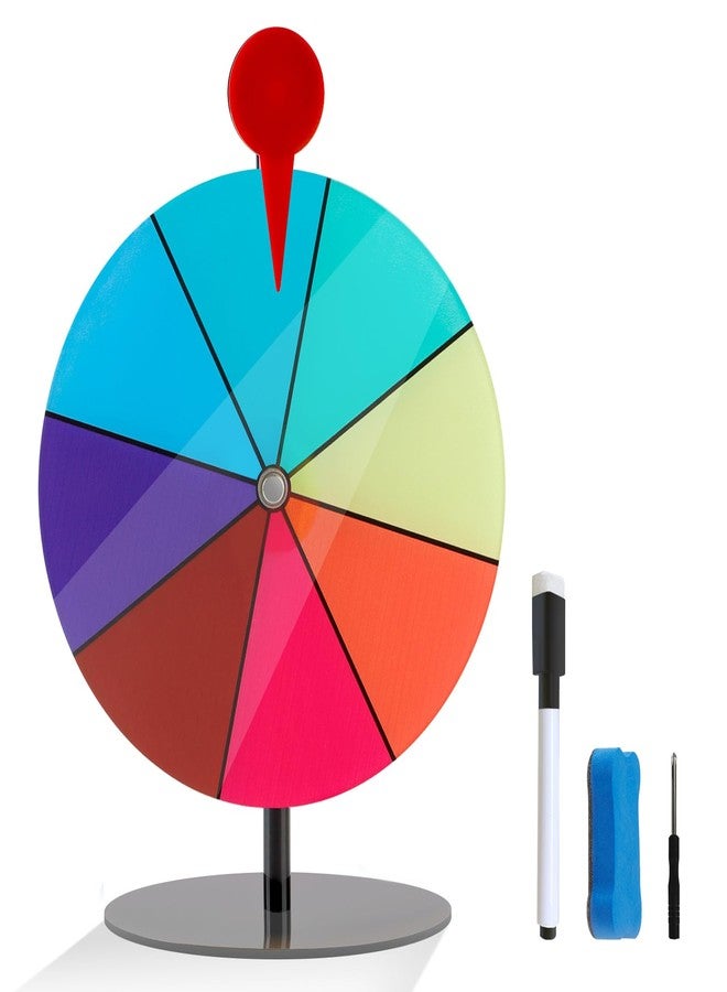 kithing 7.8" Spinning Prize Wheel, Spinning Wheel for Prizes with Stand 8 Slots Tabletop Roulette Spinner with Dry Erase Marker & Eraser - Spinner Wheel of Fortune Spinning Game, Carnival, Trade Show, Class - Image 1